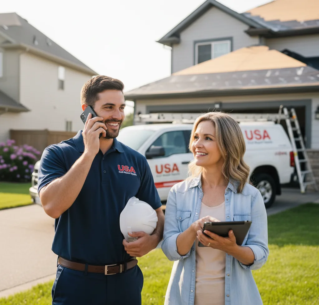USA Roof Repair Experts customer support in Dyersville
